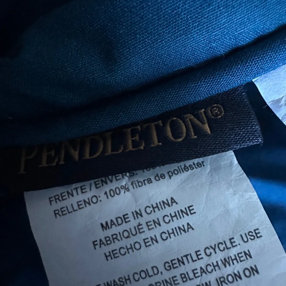 Pendleton Grand Canyon Striped King Comforter 2 Pillow Sham Set Blue 3pc Cotton